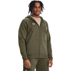 Bluza z kapturem Under Armour UA Rival Fleece FZ, Mężczyźni. Białe bluzy Under Armour, l, bez wzorów, z bawełny, z kapturem. Za 390.00 zł.