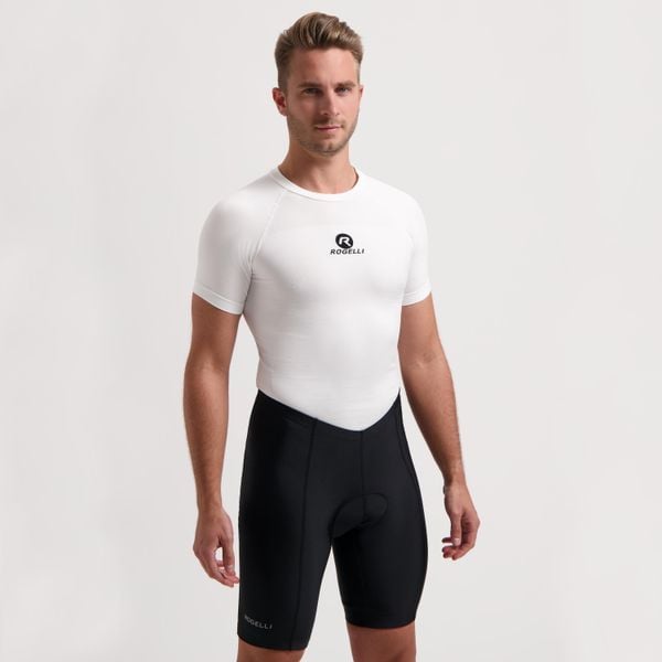 Spodenki rowerowe męskie Rogelli Econ. Czarne spodenki rowerowe Rogelli, m, bez wzorów, z elastanu, na fitness i siłownię. Za 126.00 zł.