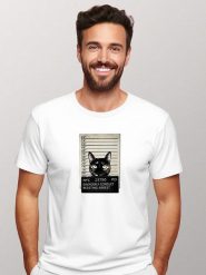 WOOOP Koszulka "Kitty Mugshot" w kolorze białym rozmiar: M. Białe bezrękawniki Wooop, m, bez wzorów, z bawełny, bez kołnierzyka, bez ramiączek. Za 56.99 zł.