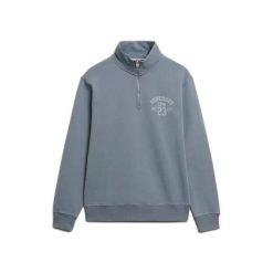 Bluza z zamkiem 1/2 Superdry Athletic Essentials. Niebieskie bluzy Superdry, m, bez wzorów, bez kaptura. Za 349.55 zł.