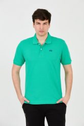 LA MARTINA Zielone polo z małym logo. Zielone koszulki polo La Martina, m, bez wzorów, bez kołnierzyka, bez ramiączek. W wyprzedaży za 299.99 zł.