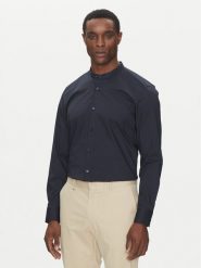 BOSS Koszula H-HANK-S-STAN-C3-252 50539176 Granatowy Slim Fit. Niebieskie koszule Boss, m, bez wzorów, z bawełny, bez kołnierzyka, bez ramiączek. Za 269.99 zł.