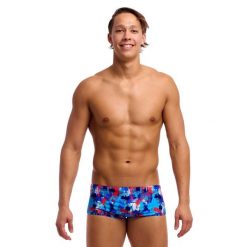 Strój do pływania Funky Trunks Messy Messy Messy - sidewinder. Niebieskie szorty Funky Trunks, m, bez wzorów, sportowe. Za 159.00 zł.