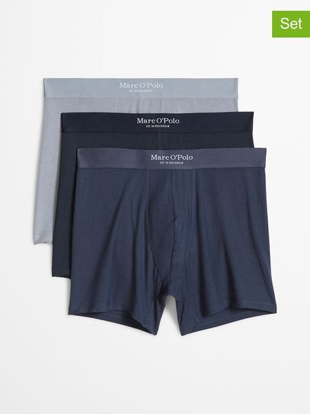 Marc O´Polo Bodywear Bokserki (3 pary) w kolorze granatowo-błękitnym rozmiar: S. Niebieskie bokserki s, bez wzorów. Za 109.95 zł.