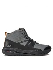 Skechers Trzewiki Arch Fit Orvan Montfort 210478/GYBK Szary. Szare botki sznurowane Skechers, bez wzorów, z materiału, bez obcasa, bez zapięcia. Za 429.99 zł.