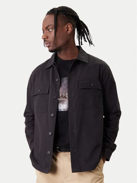 HUGO Koszula Epoldo 50545383 Czarny Oversize. Czarne koszule Hugo, m, bez wzorów, z bawełny, bez kołnierzyka, bez ramiączek. Za 609.99 zł.