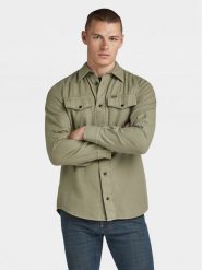 G-Star Raw Koszula Marine D24963-D454 Zielony Slim Fit. Zielone koszule G-Star Raw, m, bez wzorów, z bawełny, bez kołnierzyka, bez ramiączek. Za 339.99 zł.