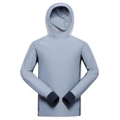 Bluza męska sportowa szybkoschnąca z kapturem Alpine Pro Fez. Niebieskie bluzy z kapturem Alpine Pro, l, bez wzorów, z elastanu, z kapturem. Za 299.00 zł.