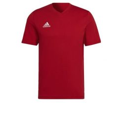 Koszulka męska adidas Entrada 22 Tee. Czerwone t-shirty sportowe Adidas, bez wzorów, z bawełny, bez ramiączek, do piłki nożnej. Za 69.00 zł.