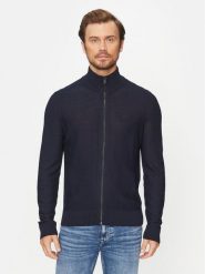 Boss Sweter Avac_Fz 50501750 Granatowy Regular Fit. Niebieskie swetry rozpinane Boss, m, bez wzorów, z wełny, bez kołnierzyka, bez ramiączek. Za 509.99 zł.