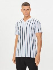 Lindbergh Polo 30-404259 Biały Slim Fit. Białe koszulki polo Lindbergh, m, bez wzorów, z bawełny, bez kołnierzyka, bez ramiączek. Za 99.99 zł.