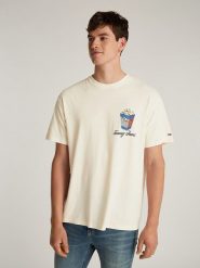 TOMMY JEANS Koszulka w kolorze kremowym rozmiar: S. Brązowe bezrękawniki Tommy Jeans, s, bez wzorów, z bawełny, bez kołnierzyka, bez ramiączek. Za 119.40 zł.