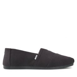 Półbuty Toms. Czarne eleganckie półbuty Toms, bez wzorów, bez obcasa, bez zapięcia. Za 179.99 zł.