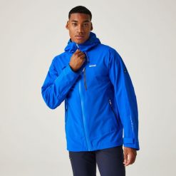 Okara męska kurtka przeciwdeszczowa. Niebieskie kurtki przeciwdeszczowe Regatta, m, bez wzorów, z materiału, bez kaptura. Za 209.99 zł.