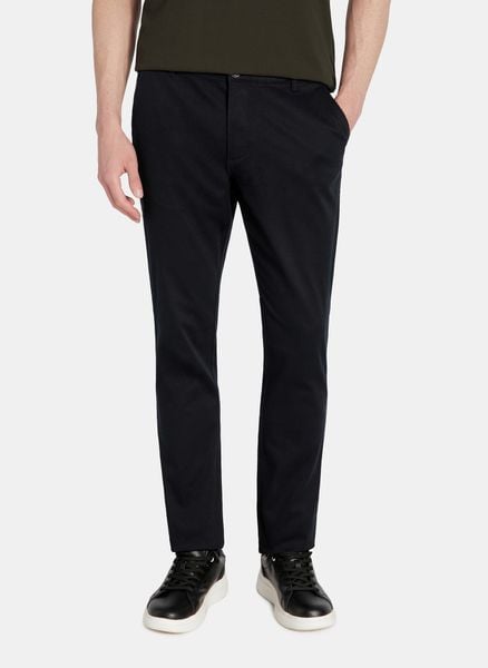 PAKO LORENTE - Granatowe spodnie męskie. Spodnie materiałowe Pako Lorente, na co dzień, na wiosnę, l, bez wzorów, z bawełny, casualowe. Za 119.99 zł.