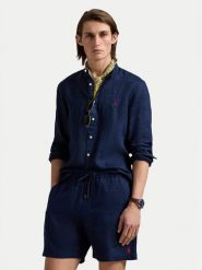 Polo Ralph Lauren Koszula 710968925002 Granatowy Slim Fit. Niebieskie koszule Polo Ralph Lauren, m, bez wzorów, ze lnu, bez kołnierzyka, bez ramiączek. Za 569.99 zł.