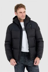 BLAUER Czarna kurtka męska Cooper z logo na kapturze. Czarne kurtki Blauer USA, l, bez wzorów, bez kaptura. W wyprzedaży za 1,469.99 zł.