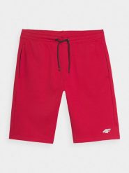 4F Spodenki casual męskie - czerwone M. Czerwone krótkie spodenki sportowe 4F, l, bez wzorów, z bawełny. Za 99.99 zł.