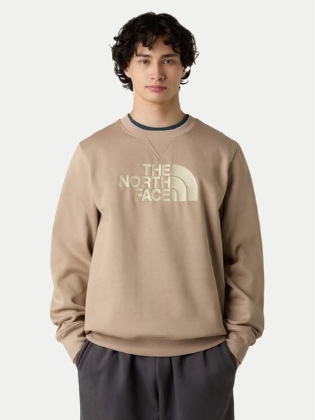 The North Face Bluza Drew Peak NF0A89EK Beżowy Regular Fit. Brązowe bluzy The North Face, m, bez wzorów, z bawełny, bez kaptura. Za 259.99 zł.