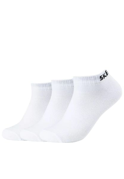 Skarpetki sportowe dla dorosłych 3PPK Mesh Ventilation Socks. Białe skarpetki sportowe Skechers, bez wzorów, z bawełny. Za 25.99 zł.