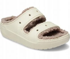 Klapki Dla Dorosłych Crocs Classic Cozzy Sandal. Brązowe klapki Crocs, z materiału. Za 202.99 zł.