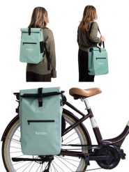 Wodoodporny plecak rowerowy 3w1 – plecak, sakwa na bagażnik i torba na ramię. Zielone torby na laptopa RAINJOY. Za 290.00 zł.