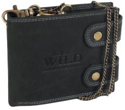 Portfel skórzany Always Wild 2900-BIC BLACK czarny. Czarne portfele Always Wild, bez wzorów, z nubiku. Za 64.99 zł.