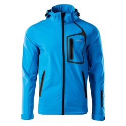 Kurtka męska Softshell Hi-Tec Nils - błękitna, Rozmiar M. Niebieskie kurtki Hi-tec, m, bez wzorów, z materiału, bez kaptura. W wyprzedaży za 204.99 zł.