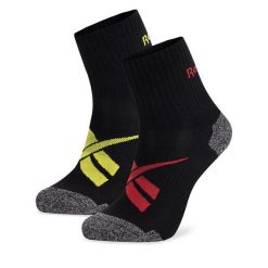 Zestaw 2 par wysokich skarpet unisex Reebok. Czarne skarpety Reebok, bez wzorów. Za 59.99 zł.
