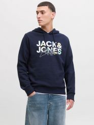 Jack & Jones Bluza "Geplas" w kolorze granatowym rozmiar: S. Niebieskie bluzy z kapturem Jack & Jones, s, bez wzorów, z kapturem. Za 126.75 zł.