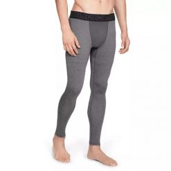 Legginsy męskie Under Armour CG Legging. Szare legginsy długie sportowe Under Armour, m, bez wzorów, do biegania. Za 99.99 zł.