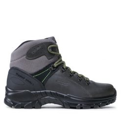 Trekkingi Grisport. Szare botki sznurowane Grisport, bez wzorów, bez obcasa, bez zapięcia. Za 289.99 zł.