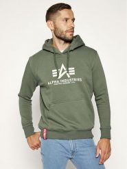 Alpha Industries Bluza Basic 178312 Zielony Regular Fit. Zielone bluzy Alpha Industries, m, bez wzorów, z bawełny, bez kaptura. Za 275.00 zł.