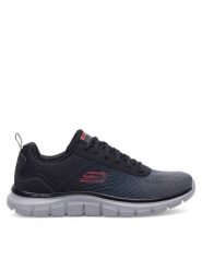 Skechers Sneakersy TRACK RIPKENT 232399 BKCC Czarny. Czarne buty sportowe casual Skechers, bez wzorów, z materiału, bez zapięcia. Za 299.99 zł.