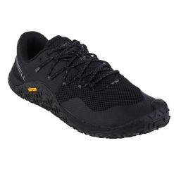 Buty do biegania męskie, Merrell Trail Glove 7. Czarne buty do biegania Merrell, bez wzorów, z gumy, bez zapięcia, do biegania. Za 559.99 zł.