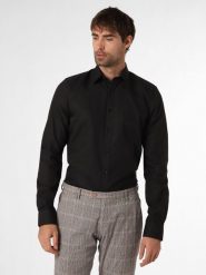 Finshley & Harding Koszula łatwa w prasowaniu z bardzo długim rękawem Mężczyźni Slim Fit Bawełna czarny kołnierzyk kent, 43. Czarne koszule Finshley & Harding, m, bez wzorów, z bawełny, bez kołnierzyka, bez ramiączek. Za 179.95 zł.