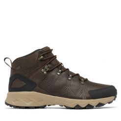 Trekkingi Columbia. Brązowe botki sznurowane Columbia, bez wzorów, bez obcasa, bez zapięcia. Za 679.99 zł.