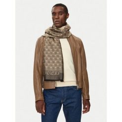 Szalik Guess. Brązowe szaliki Guess, z aplikacjami. Za 329.99 zł.