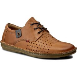 Półbuty LASOCKI FOR MEN MI07-A501-A357-01. Brązowe eleganckie półbuty Lasocki For Men, bez wzorów, ze skóry, bez obcasa, bez zapięcia. W wyprzedaży za 94.98 zł.