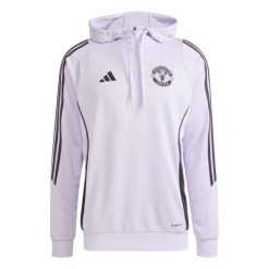 Bluza z kapturem Manchester United Tiro 25. Fioletowe bluzy z kapturem Adidas, m, bez wzorów, z kapturem. Za 276.50 zł.