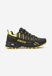 Czarno-Żółte Płaskie Buty Sportowe Sneakersy z Napisem i Paskami Taile. Czarne buty sportowe casual Born2be, bez wzorów, z jeansu, bez zapięcia. W wyprzedaży za 95.99 zł.
