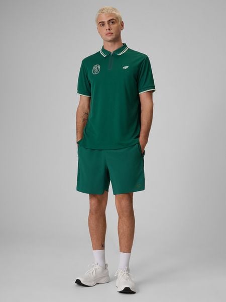 4F Spodenki tenisowe szybkoschnące męskie - zielone L. Zielone krótkie spodenki sportowe 4F, l, bez wzorów, z materiału. Za 149.99 zł.