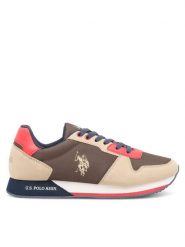 U.S. Polo Assn. Sneakersy NOBIL011M/CNH1 Khaki. Brązowe buty sportowe casual U.S. Polo Assn., bez wzorów, z materiału, bez zapięcia. Za 175.99 zł.