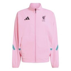 Kurtka dresowa Liverpool FC ZN.E. 2025/26. Czerwone kurtki Adidas, bez wzorów, z dresówki, bez kaptura. Za 464.50 zł.