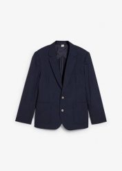 Marynarka o regularnym kroju. Niebieskie garnitury bonprix, m, bez wzorów. Za 309.99 zł.