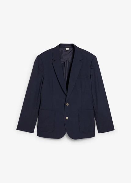 Marynarka o regularnym kroju. Niebieskie garnitury bonprix, m, bez wzorów. Za 309.99 zł.