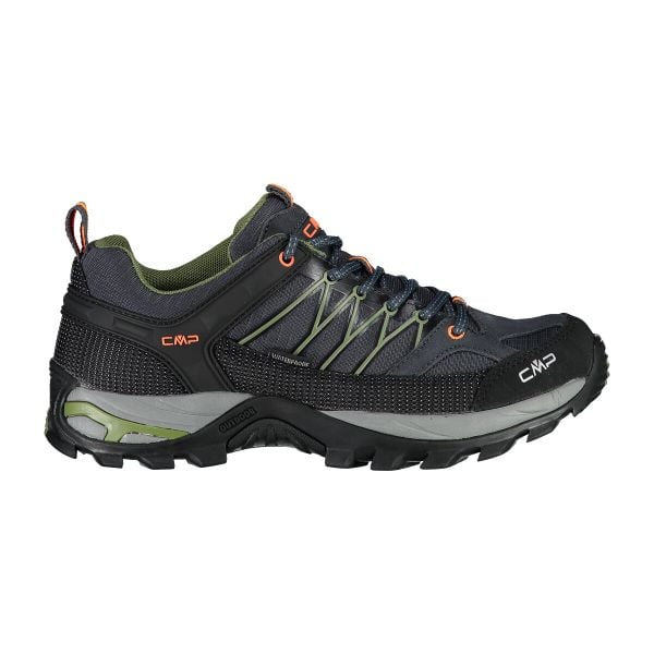 Buty trekkingowe męskie CMP Rigel Low Wp. Czarne buty turystyczne CMP, bez wzorów, z materiału, bez zapięcia, trekkingowe. Za 399.99 zł.
