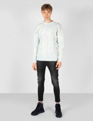 Takeshy Kurosawa Sweter | 83063 | Maglia Treccia Sfumata | Mężczyzna | Biały, Szary. Białe swetry nierozpinane Takeshy Kurosawa, m, bez wzorów, z bawełny, bez kołnierzyka, bez ramiączek. W wyprzedaży za 319.00 zł.