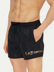 EA7 Emporio Armani Szorty kąpielowe 7M000519 AF13049 MC004 Czarny Regular Fit. Czarne kąpielówki EA7 Emporio Armani, m, bez wzorów, z syntetyku. Za 179.99 zł.