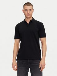 HUGO Polo Dekok233 50543368 Czarny Regular Fit. Czarne koszulki polo Hugo, m, bez wzorów, z bawełny, bez kołnierzyka, bez ramiączek. Za 259.99 zł.